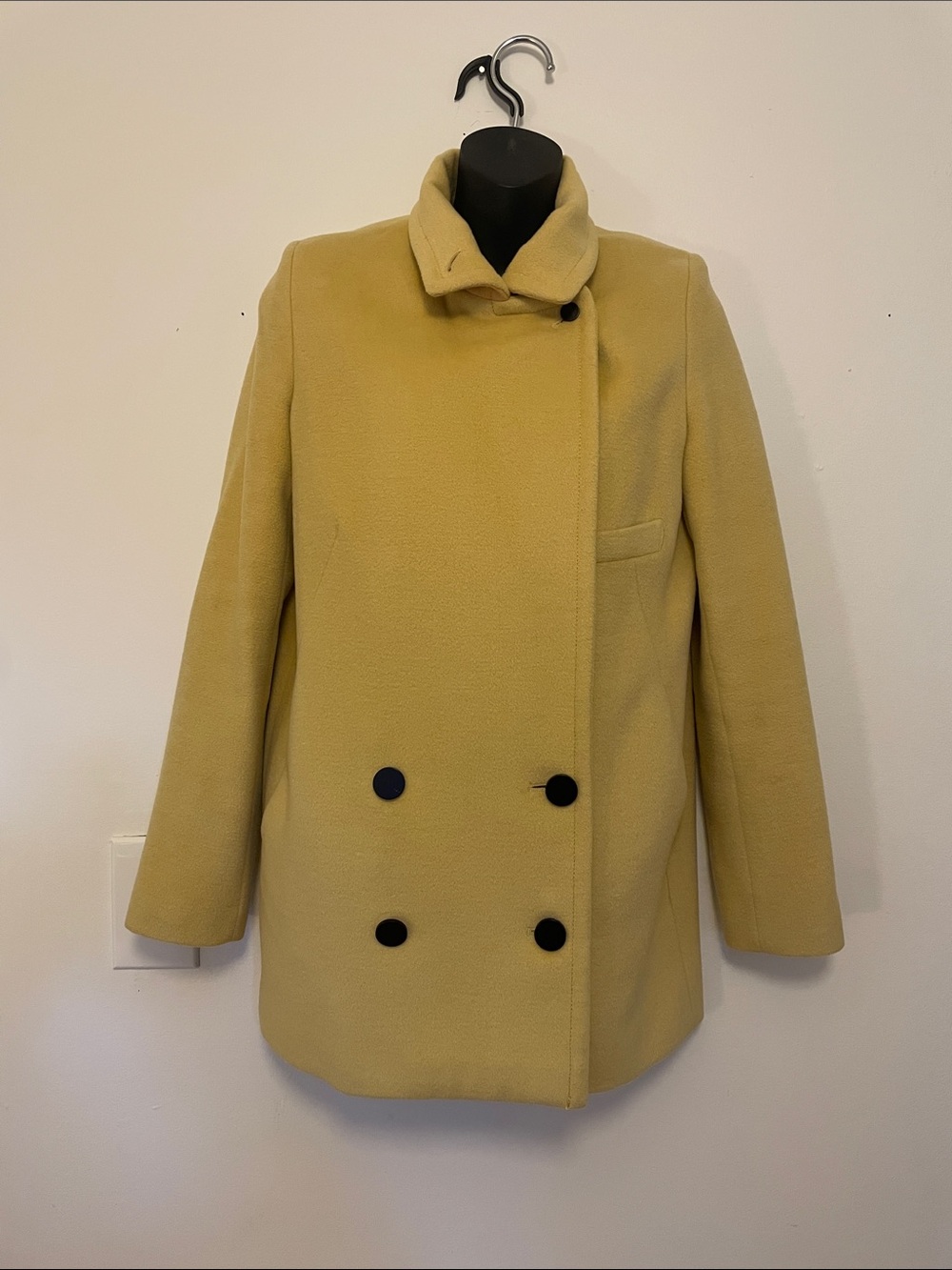Double-Breasted Felted Yellow Blazer - Picture 2 of 11